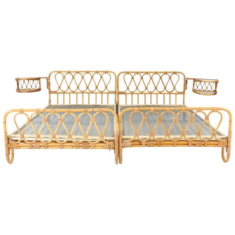 Check spelling or type a new query. Mid-Century Modern Rattan Twin Beds with Rotating Bedside ...