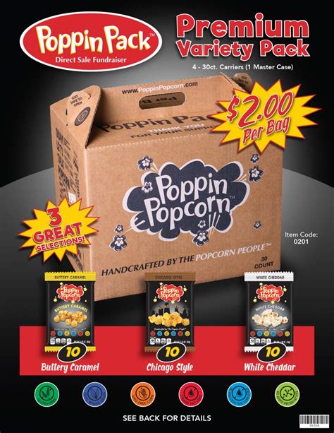 Poppin Pack Premium Variety Pack Buttery Caramel Caramel And Cheese