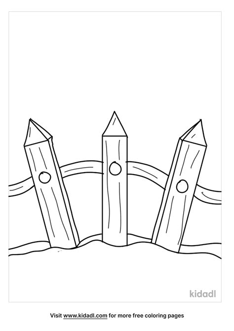 Free Fence Coloring Page Coloring Page Printables Kidadl