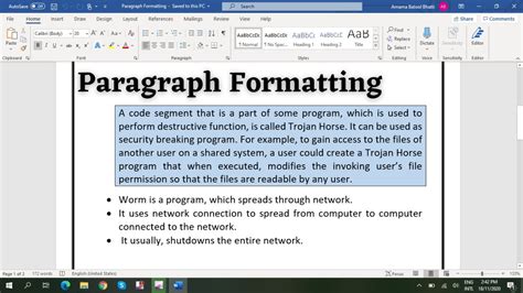 Paragraph Formatting In Ms Word Ms Word Paragraphs Paragraph