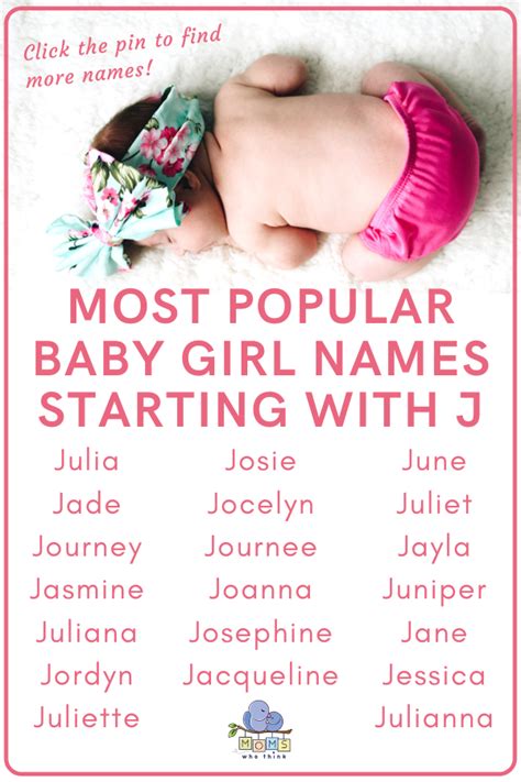 Baby Girl Names That Start With J J Baby Girl Names Cute Baby Girl