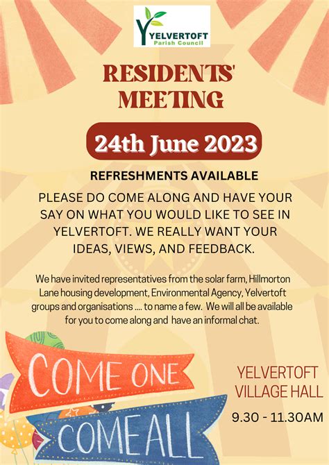 Residents Meeting Yelvertoft Parish Council