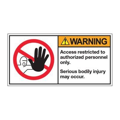 Ansi Z Safety Labels Authorized Personnel Only Seton