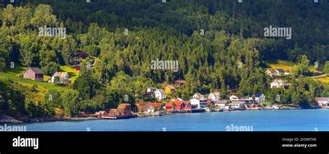 Norway Olden Village And Fjord Landscape Stock Photo Alamy
