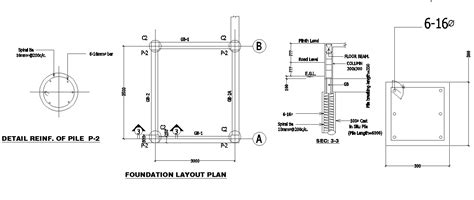 Drawing Cad 2d Dwg File Of The 40meter Telephone Tower Foundation