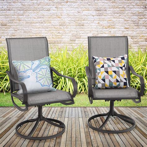Swivel Patio Chairs Set Of 4 Metal Rocker Chair Outdoor Garden