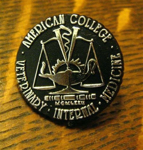 American College Veterinary Internal Medicine Lapel Pin Vintage