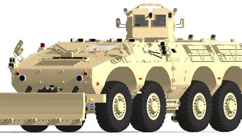 It has 3 crew and uses a 210hp engine which allows it to go 80 km/h on the road. Protótipo Blindado de guerra urbana 8x8 cal. .50 | 3D ...