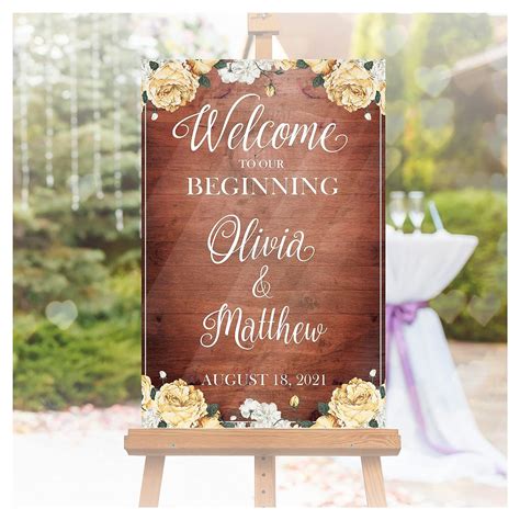 Speedyorders Welcome To Our Beginning Custom Wedding Sign Wedding