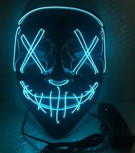 Led Purge Mask Halloween Party Masque Masquerade Masks Neon Maske Light