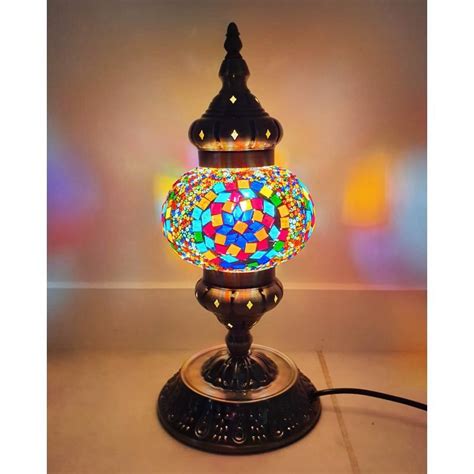Coloured Glass Table Lamp Hand Crafted