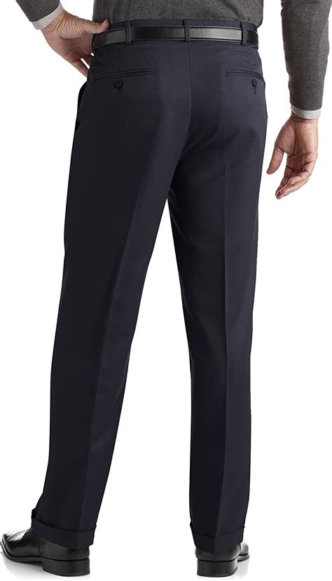 George Mens Pleated Cuffed Microfiber Dress Pant With Adjustable