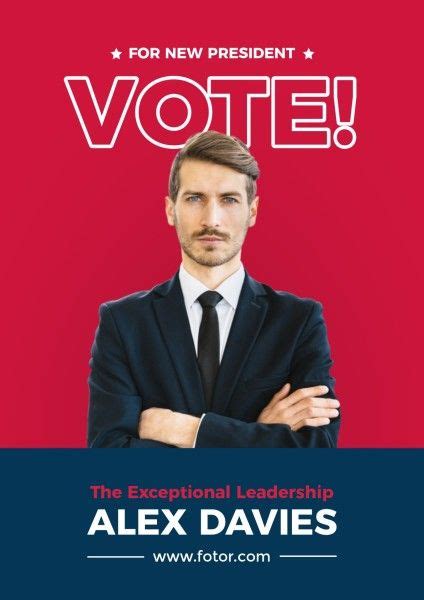 Red Simple Political Election Campaign Poster Template And Ideas For
