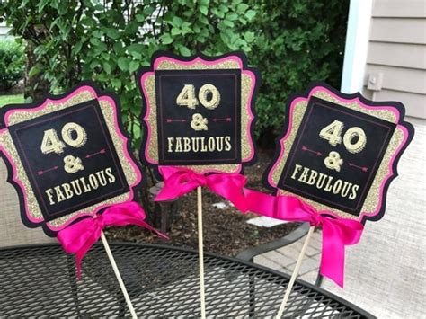 Forty And Fabulous 40 And Fabulous 40th Centerpiece 40th Birthday