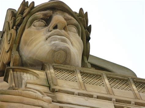 Cleveland Ohio Detail Of Guardian Monumental Head From The Carnegie