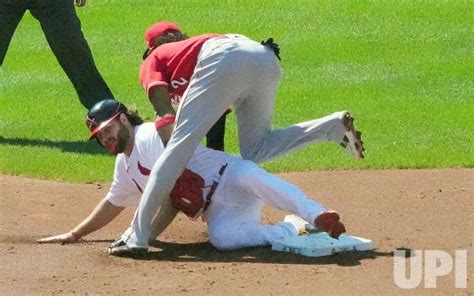 Photo St Louis Cardinals Alec Burleson Out At Second Base