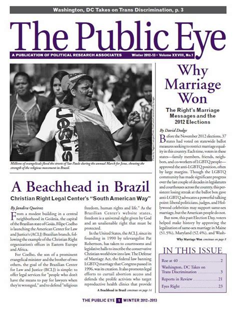 The Public Eye Winter 2013 Political Research Associates