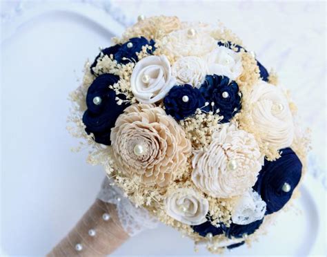 5 out of 5 stars. Gold & Navy Bridal Bouquet // Gold Bouquet, Wedding ...