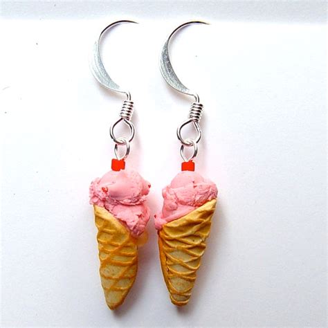 Cherry Chip Ice Cream Cone Earrings Stewart Jewelry Designs