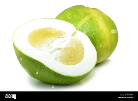 Fresh Pomelos On White Background Healthy Fruit Food Isolated Stock