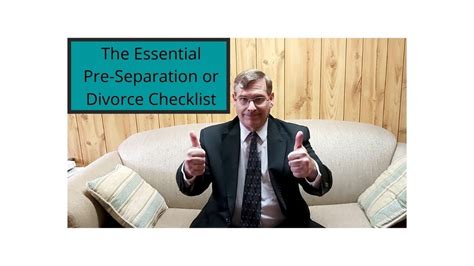 The Essential Pre Separation And Divorce Checklist Youtube