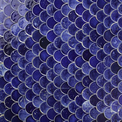 Fish Scale Tile Blue Glaze Tzttl9 5d Veelvlak