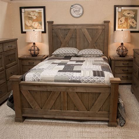Rustic Bedroom Set With Fireside Furniture Of Pompton Plains Nj