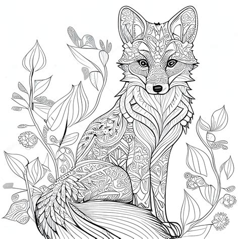 Baby Realistic Fox Coloring Pages