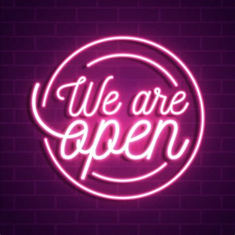Free Vector We Are Open Neon Sign