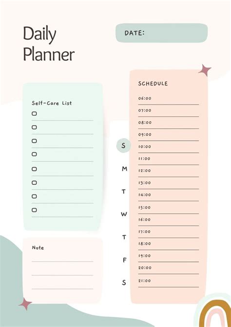 Pastel Playful Abstract Rainbow Daily Planner Templates By Canva