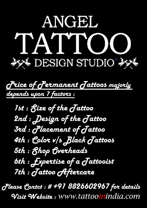 Tattoo Price List