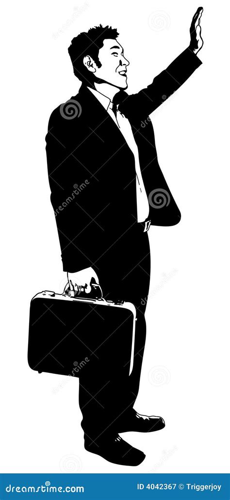 Business Man Waving Stock Illustration Illustration Of Japanese 4042367