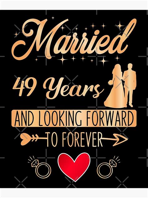 Married Couples 49 Years Of Marriage 49th Wedding Anniversary Poster