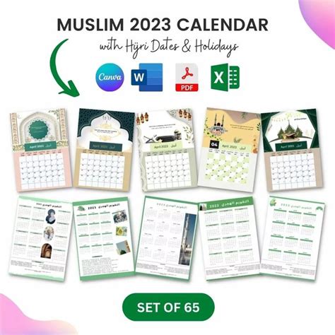 Muslim 2023 Calendar Printable Template In Pdf Word And Excel Holiday