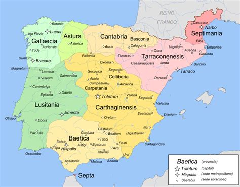 9 El Reino Visigodo De Toledo Ideas In 2020 History Map Historical Maps
