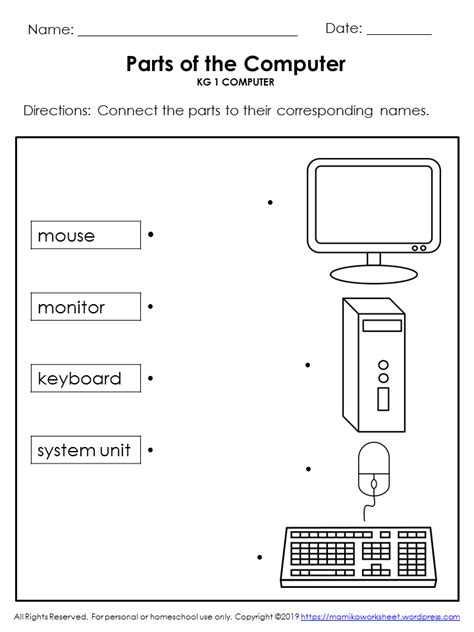 Parts Of A Computer Worksheet Printable Printable Worksheets Images
