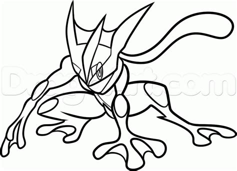 This coloring sheet shows charmeleon's fiery attitude with the pokemon roaring out and flames on the background. Greninja Pokemon Coloring Pages - GetColoringPages.com
