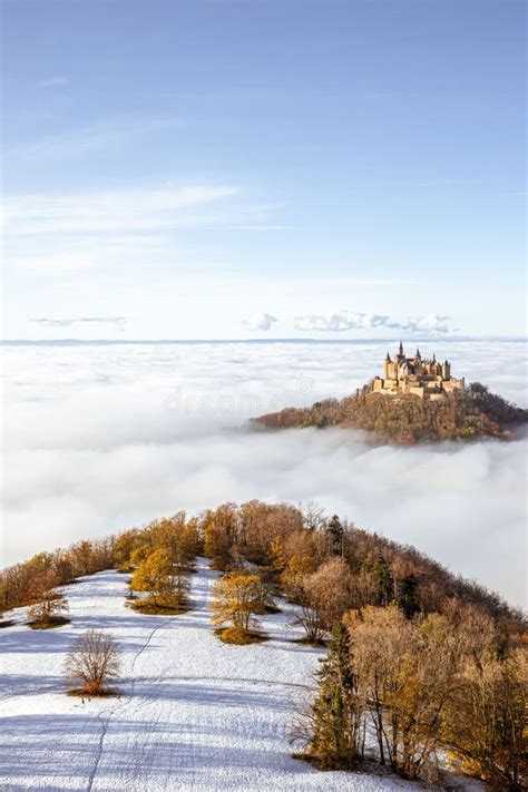 Hohenzollern Castle Above The Clouds Fog Stock Photo Image Of Forest