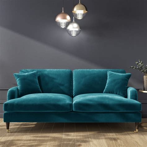 payton teal blue velvet 3 seater sofa furniture123 velvet sofa living room teal sofa living