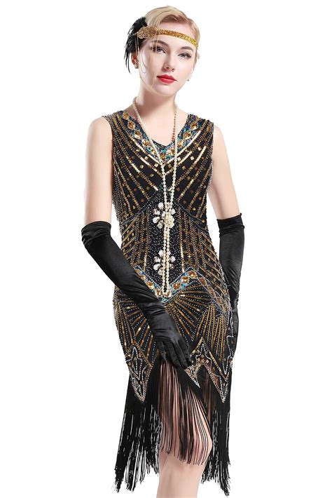 babeyond women s flapper dresses 1920s v neck beaded fringed great gatsby dress