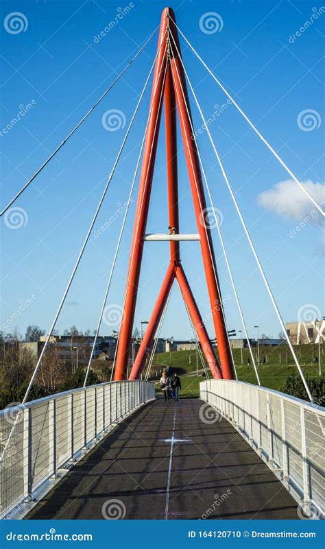 Suspended Cable Stayed Pedestrian Bridge Editorial Image Image Of