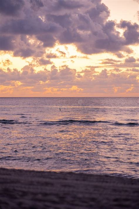 Purple Sunrise Over The Ocean Stock Photo Image Of Ocean Sunset