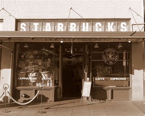 The Original Starbucks Seattle Pike Place Starbucks Photo Etsy