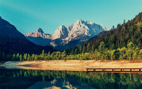 Wallpaper Landscape Mountains Lake Nature Reflection Clear Sky