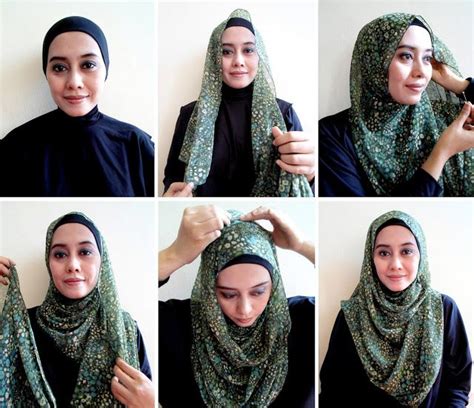 tutorial hijab kerudung pashmina simple ragam muslim