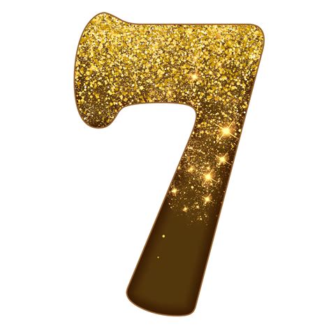 Free Half Gold Glitter Number Png With Transparent Background