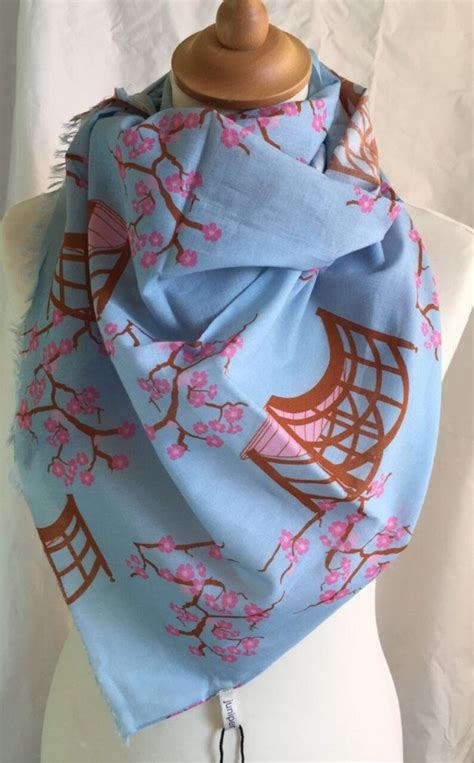 Cherry Blossom Scarf Cherry Blossom Wrap Shawl Spring Etsy Uk