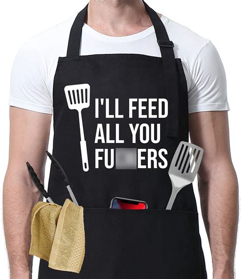 Buy Ill Feed All You Funny Aprons For Men Women With 3 Pockets Dad