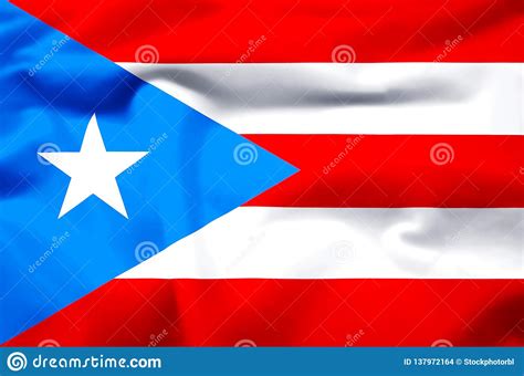 Ejemplo Realista De La Bandera De Puerto Rico Stock De Ilustración