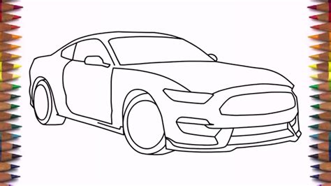 How to draw ford f350. How to draw a car Ford Mustang Shelby GT350 2016 step by ...